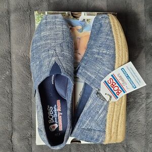 Highlights BOBS From Skechers Sand Sparkle Espadrille Wedges Size 7.5, New W Tag